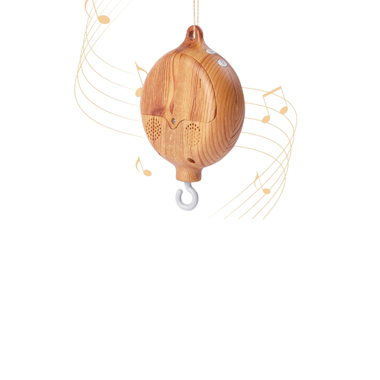 Houten muziekdoosje voor baby mobiel – stijlvol en rustgevend babykameraccessoire van Sernura

